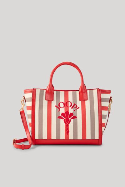 Gestreifter Canvas-Shopper mit Logo