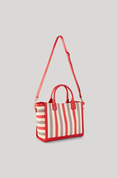 Gestreifter Canvas-Shopper mit Logo