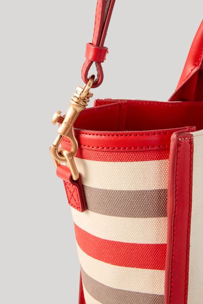 Gestreifter Canvas-Shopper mit Logo