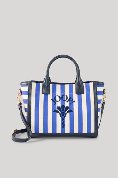 Gestreifte Canvas-Tragetasche im Maritimen Look