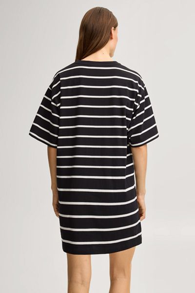 Maritimes Gestreiftes Oversize-Shirtkleid