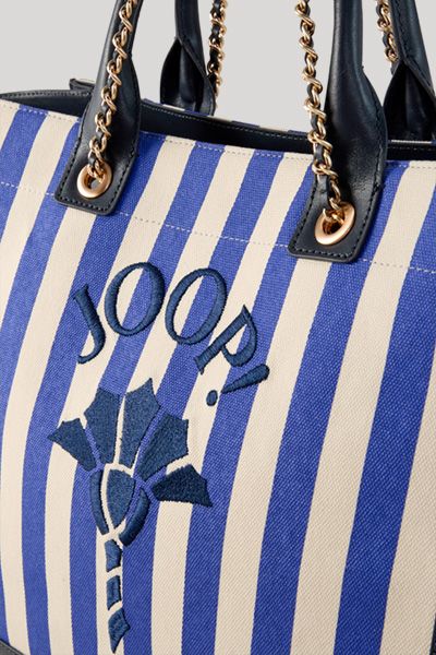 Gestreifte Canvas-Tote mit Kette
