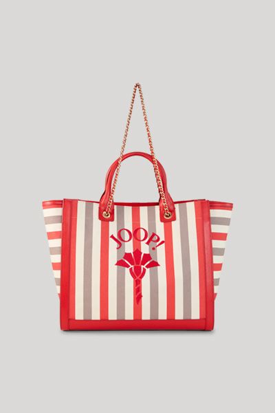 Gestreifter Canvas-Shopper mit Logo