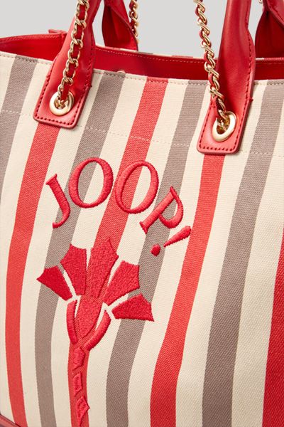 Gestreifter Canvas-Shopper mit Logo