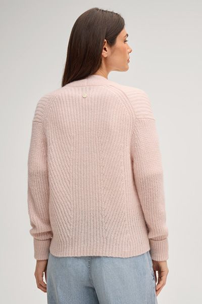 Locker geschnittene Alpaka-Mix Strickjacke