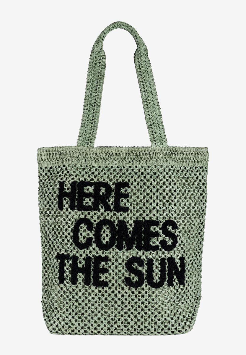 Stroh-Shopper mit Schriftzug
