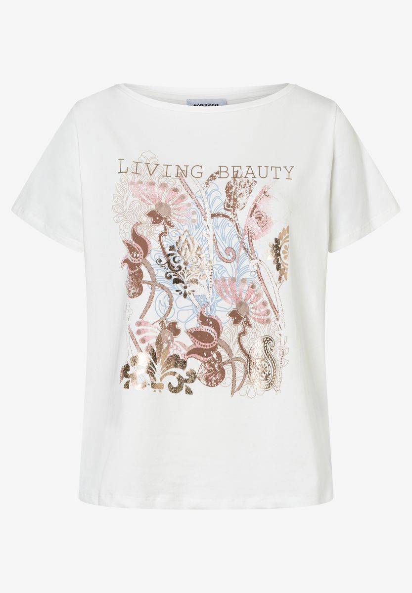 Baumwoll-T-Shirt mit floralem Grafikprint