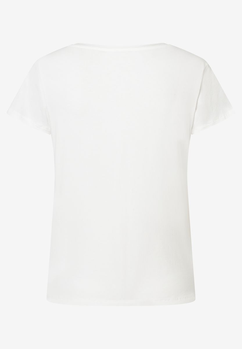 V-Ausschnitt T-Shirt mit Grafik-Tasche