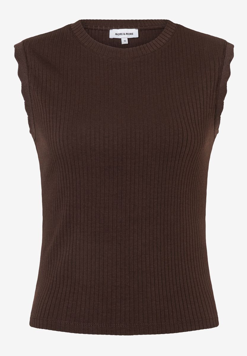 Rippstrick-Tanktop mit Wellenkante
