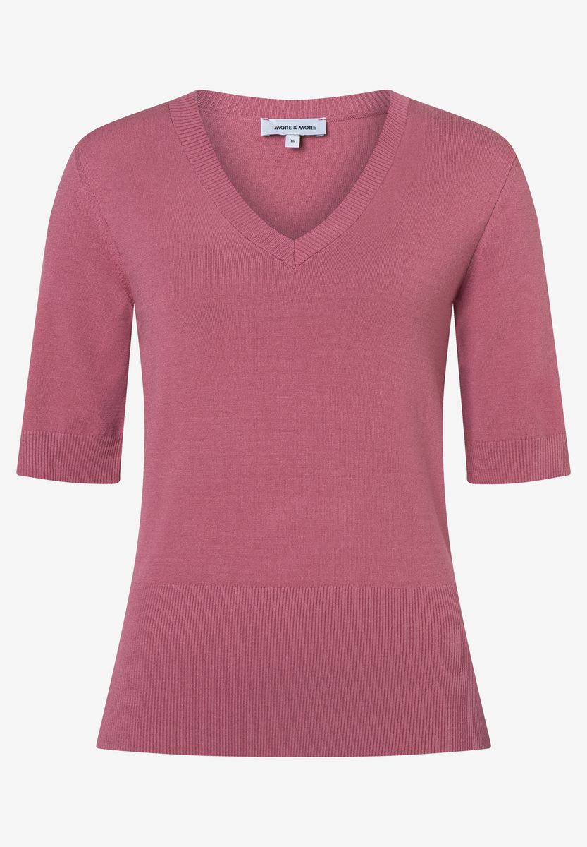 Feinstrick-Pullover mit V-Ausschnitt
