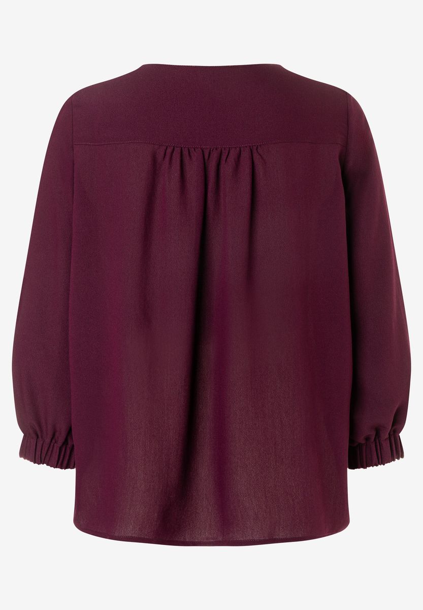 Fließende V-Ausschnitt Crepe-Bluse