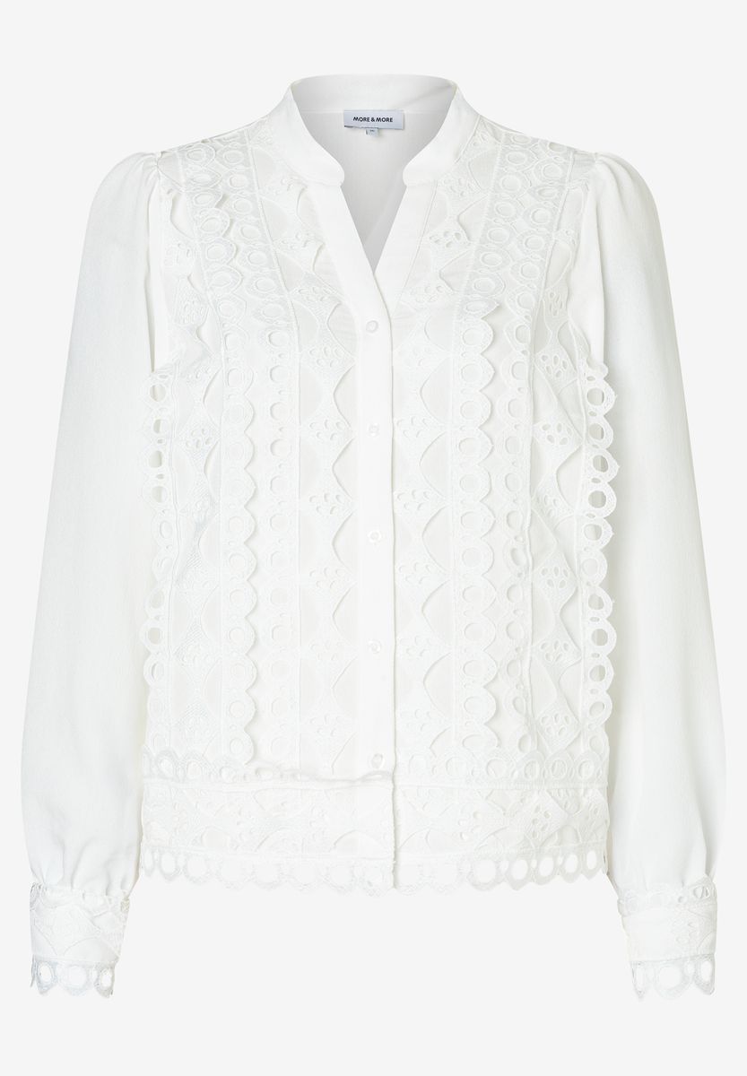 Bluse mit dekorativer Lochspitze