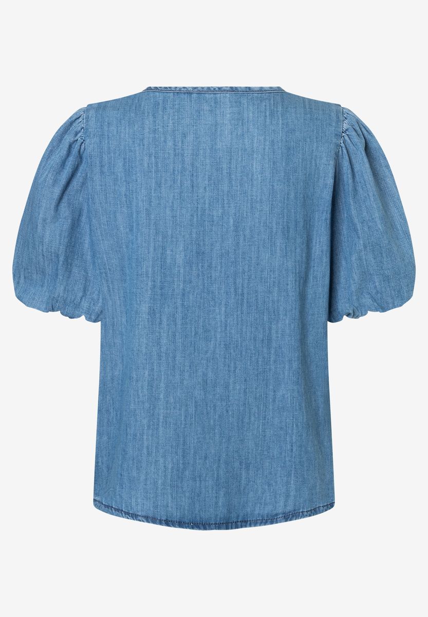 Jeansbluse mit Puffärmeln