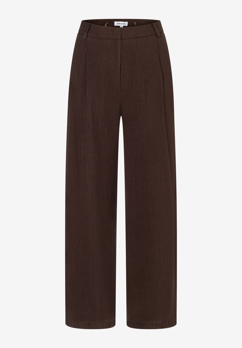 Strukturierte Weitbein-Hose mit Hohem Bund