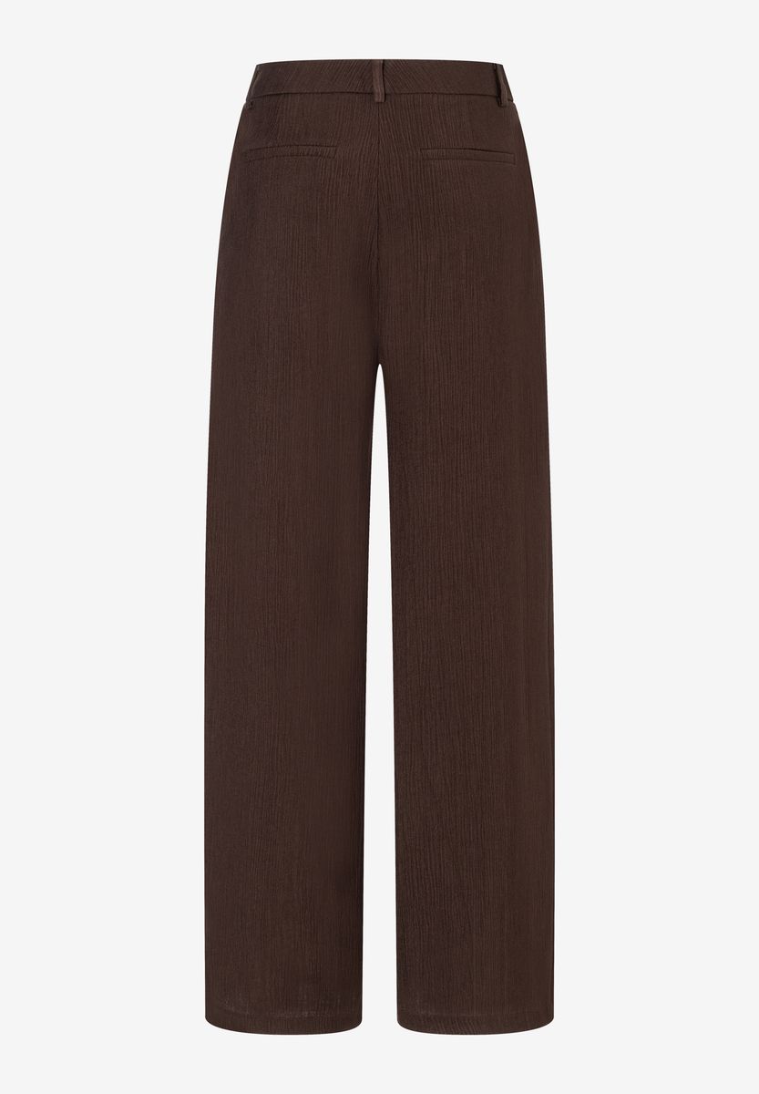 Strukturierte Weitbein-Hose mit Hohem Bund