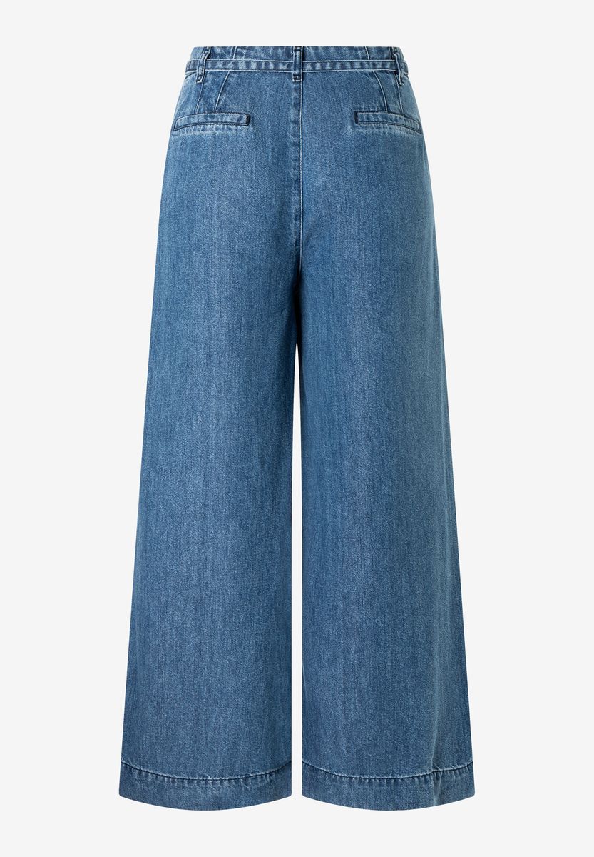 Weite High-Waist Jeans mit Bindegürtel