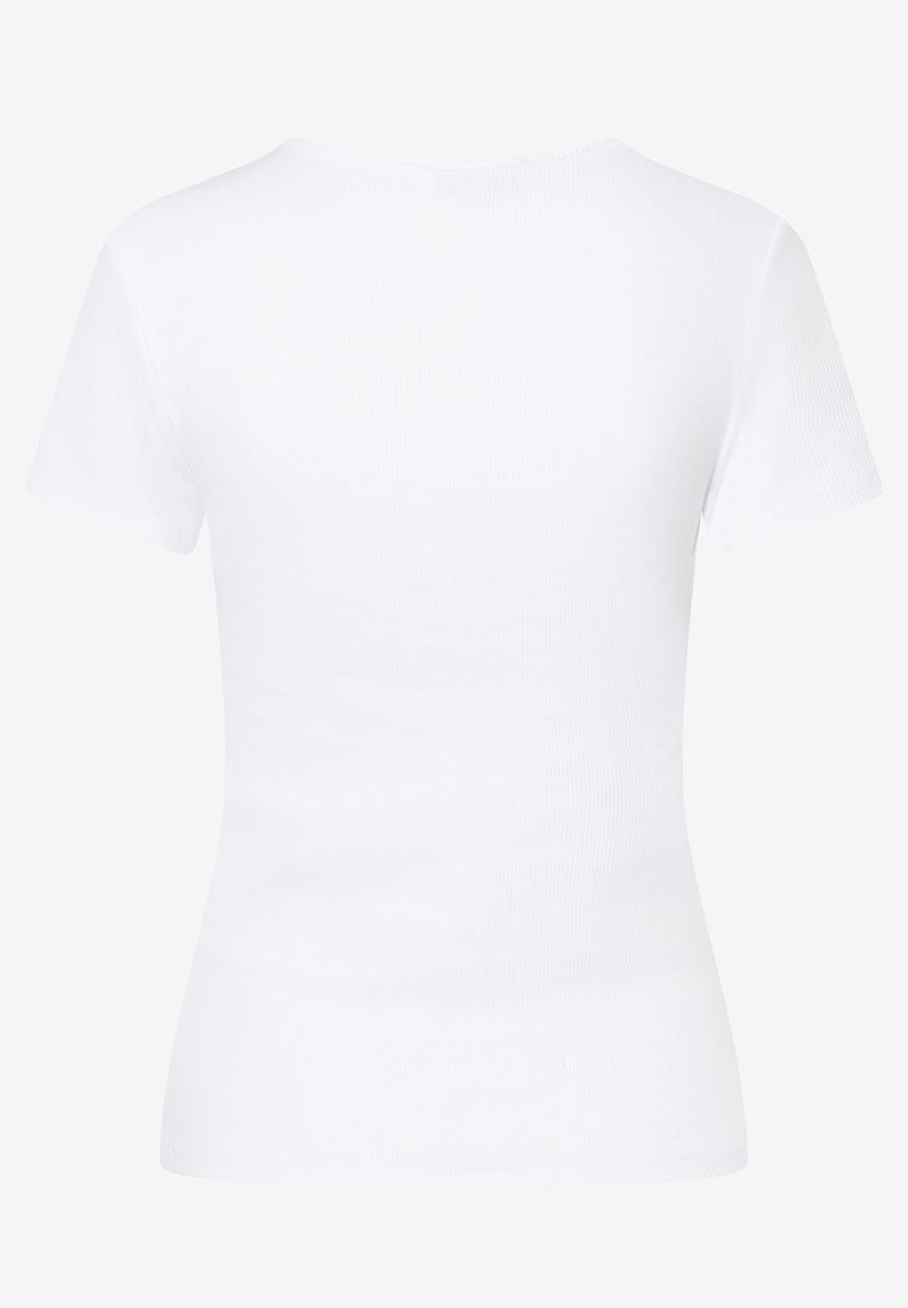 Klassisches geripptes Kurzarm-T-Shirt