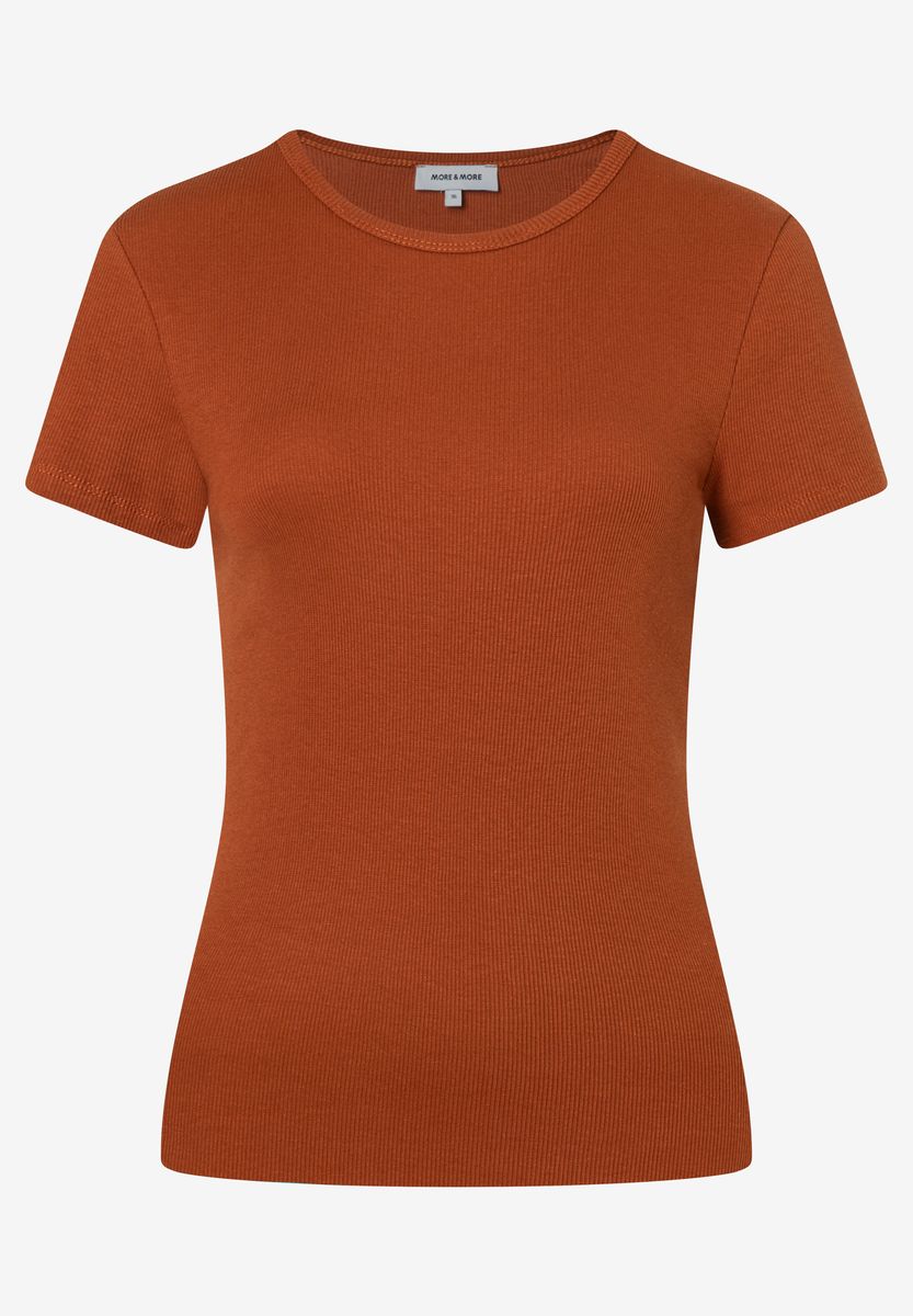 Klassisches geripptes Rundhals-T-Shirt