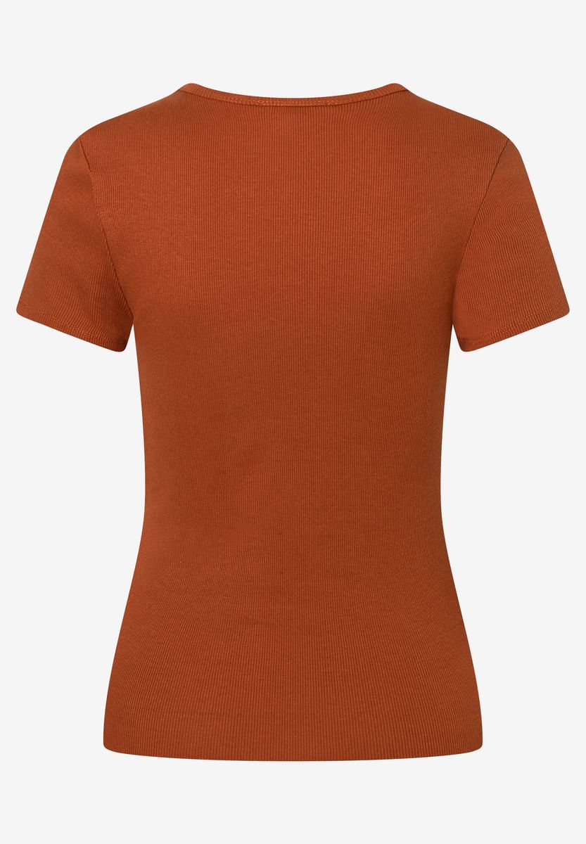 Klassisches geripptes Rundhals-T-Shirt