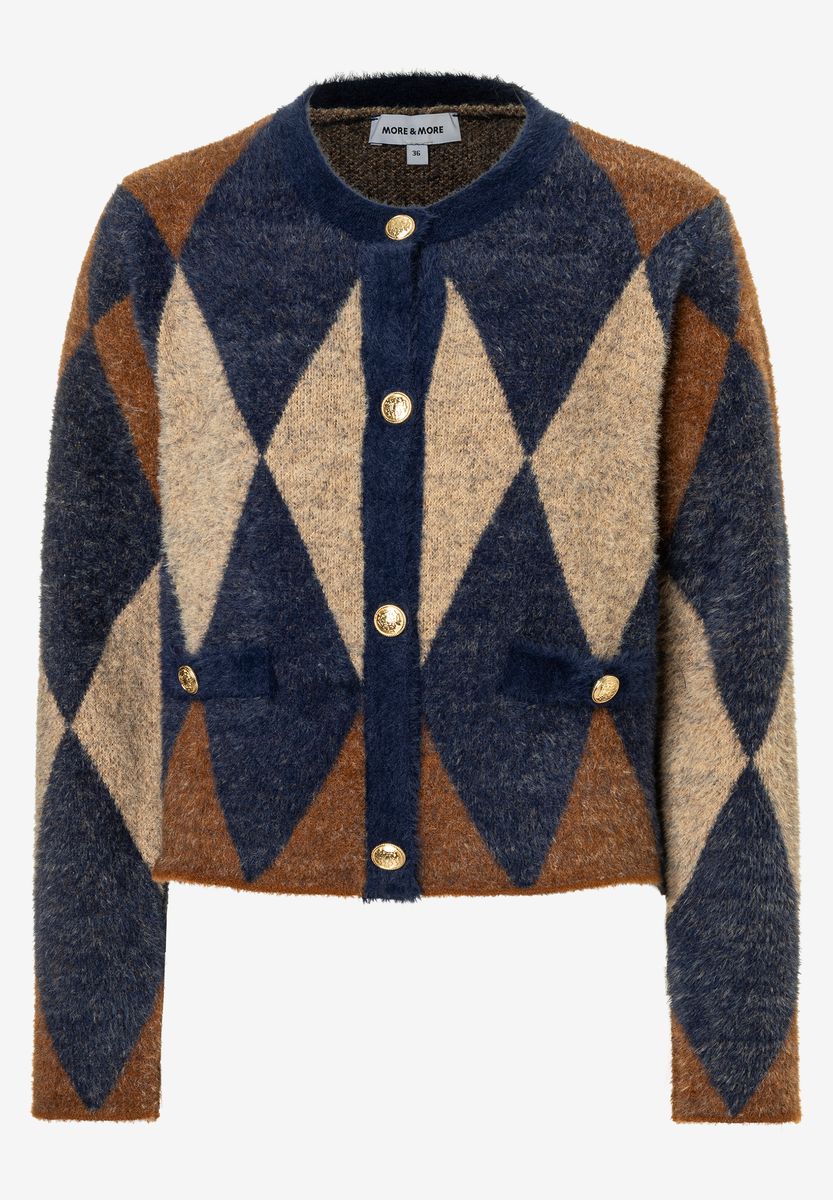 Strickjacke mit klassischem Rautenmuster