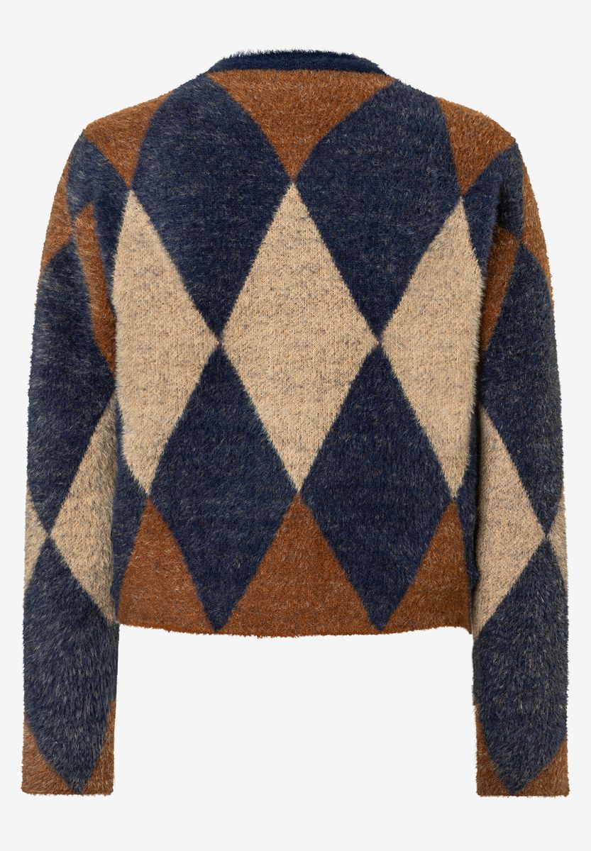 Strickjacke mit klassischem Rautenmuster
