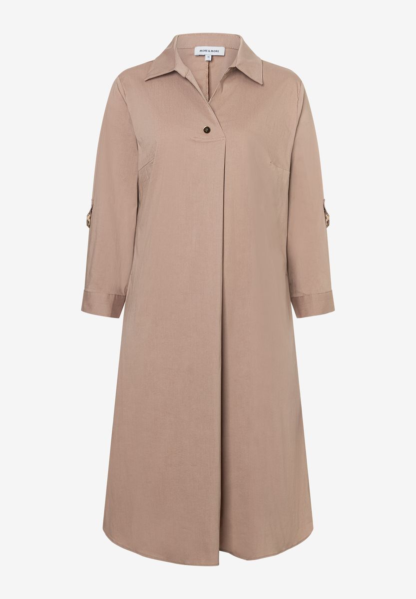 Minimalistisches Hemdblusenkleid mit Krempelärmeln