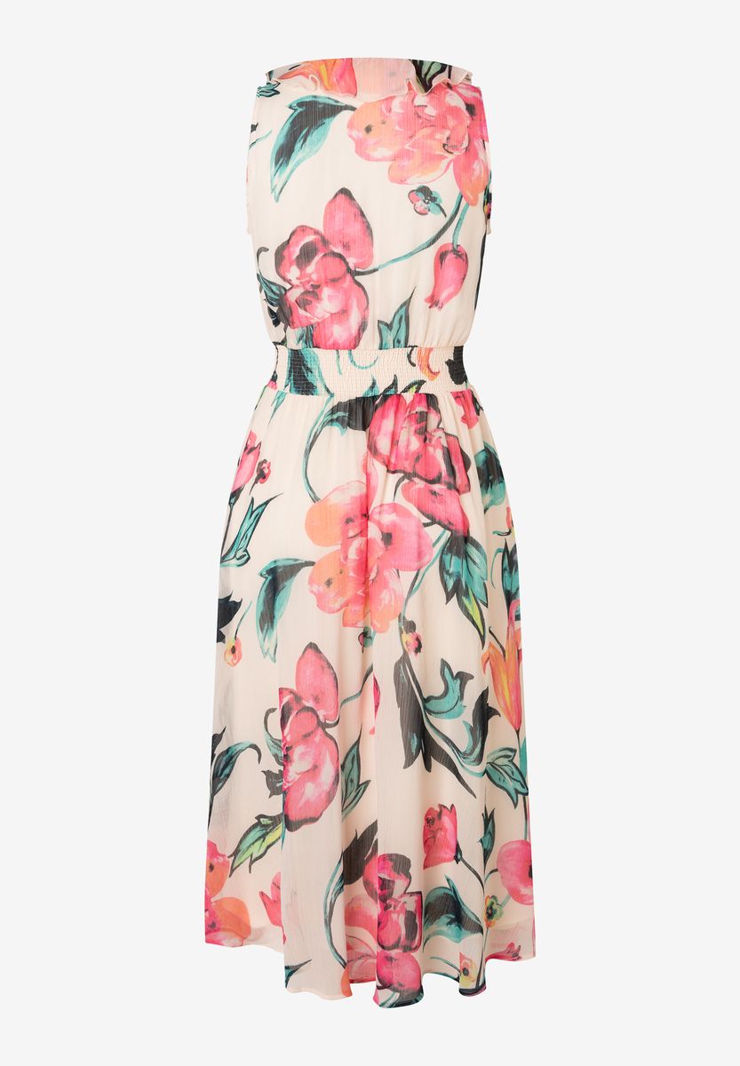 Midikleid mit Blumenmuster und Volants