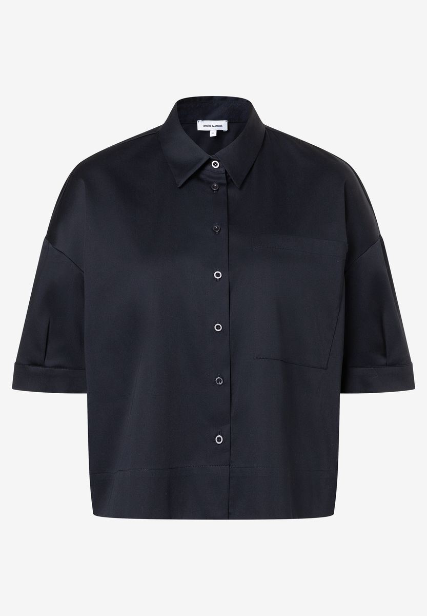 Kurzärmelige verkürzte Boxy-Bluse