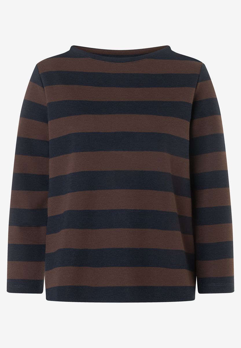 Gestreiftes Shirt mit U-Boot-Ausschnitt