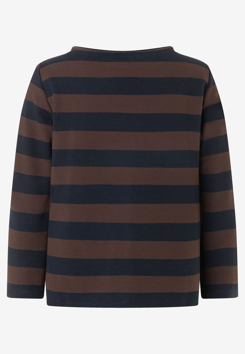 Gestreiftes Shirt mit U-Boot-Ausschnitt