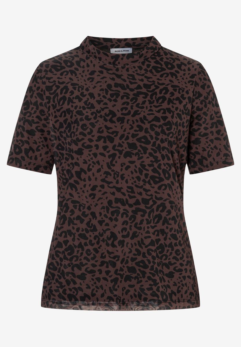 Mesh-Shirt mit Leopardenmuster