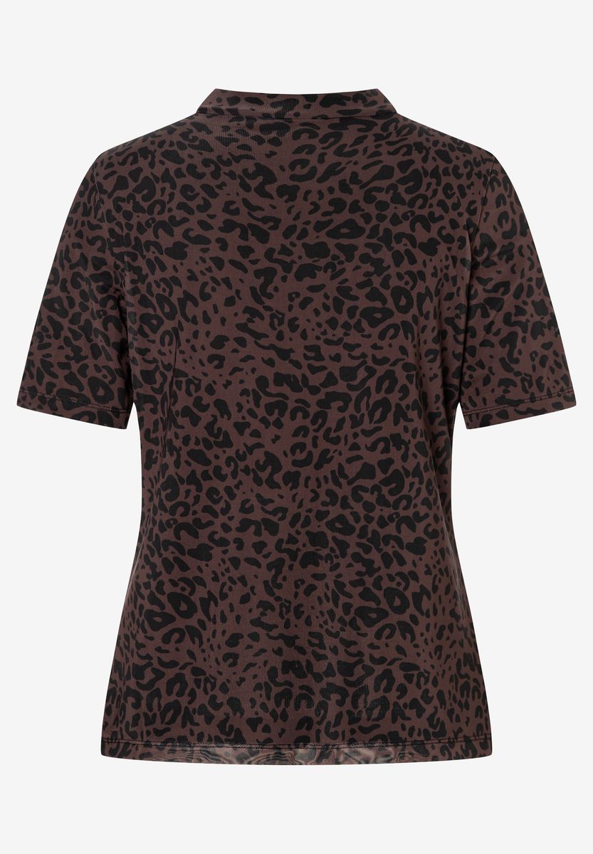 Mesh-Shirt mit Leopardenmuster