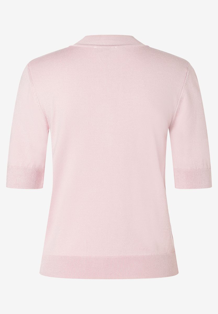 Kurzärmeliges Stricktop mit Stehkragen
