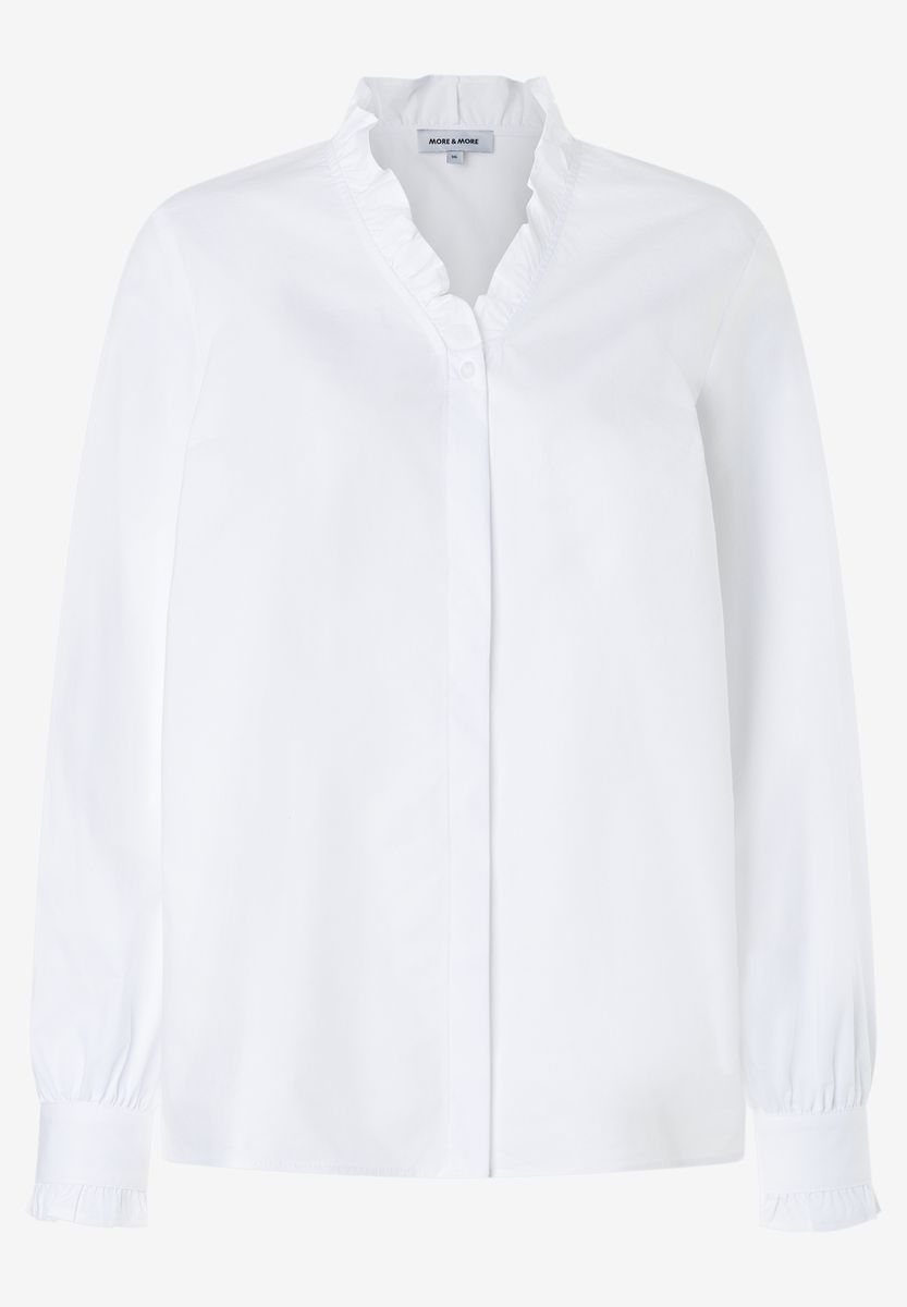Bluse mit Rüschenstehkragen