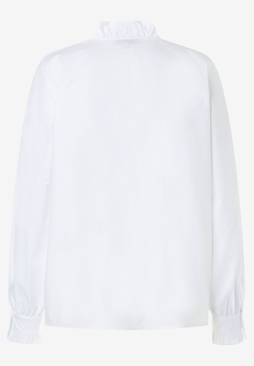 Bluse mit Rüschenstehkragen