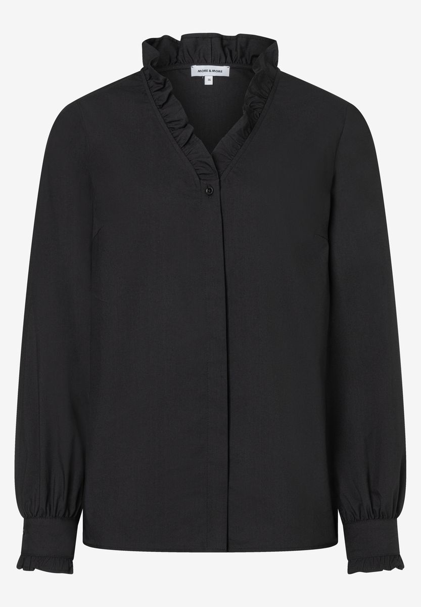 Elegante Bluse mit Rüschenstehkragen