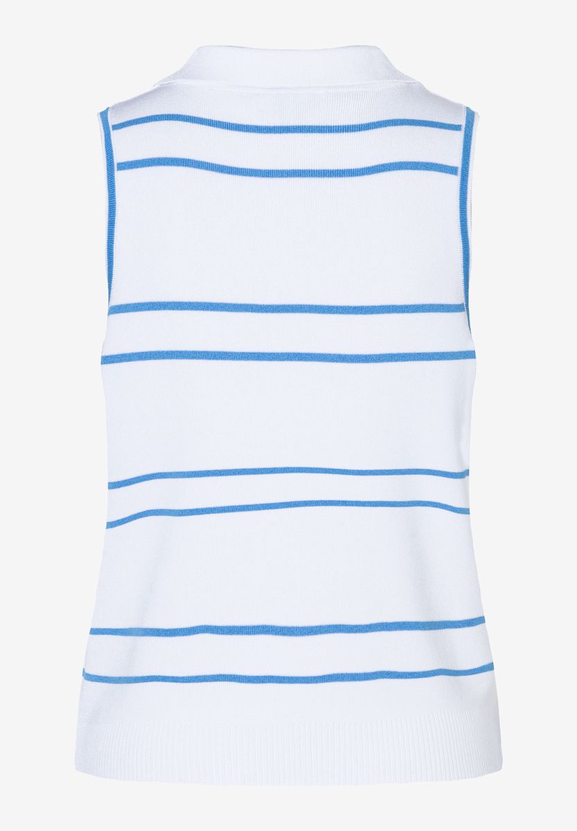 Ärmelloses gestreiftes Strick-Polo-Top