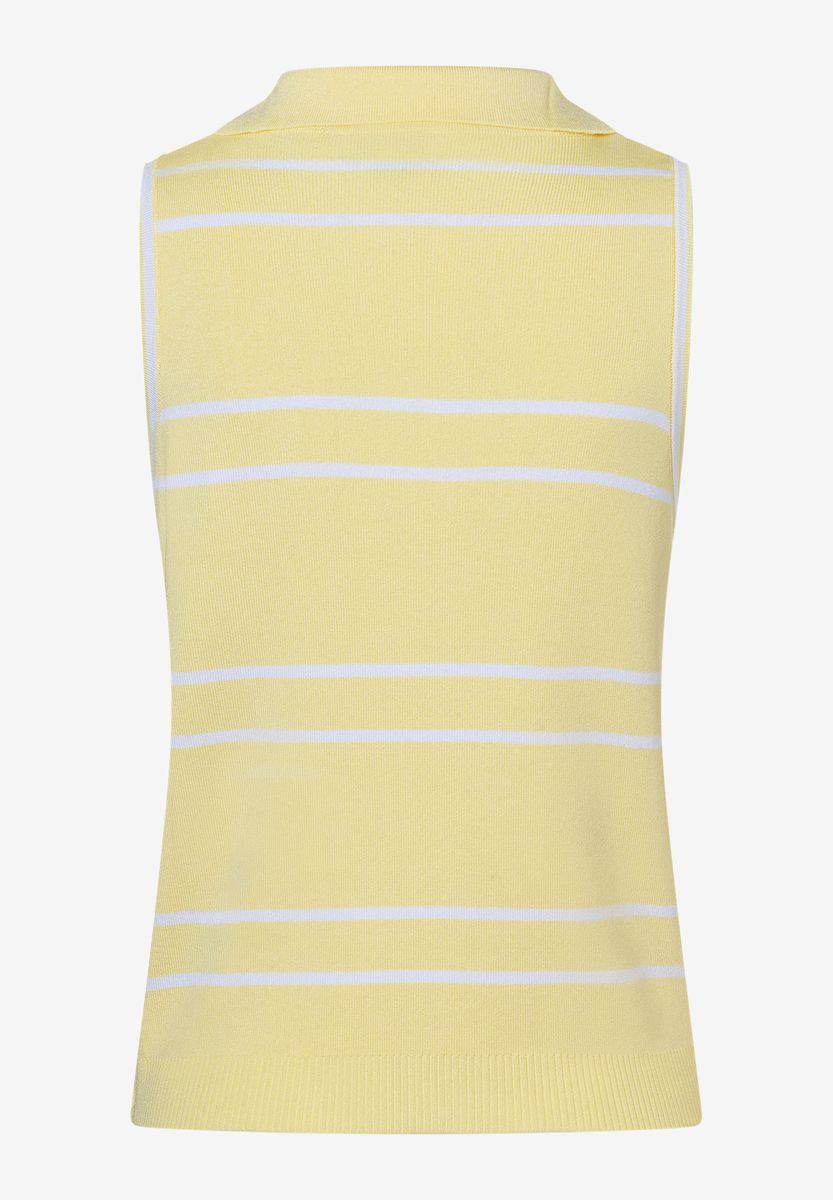 Gestreiftes Ärmelloses Strick-Polo-Top