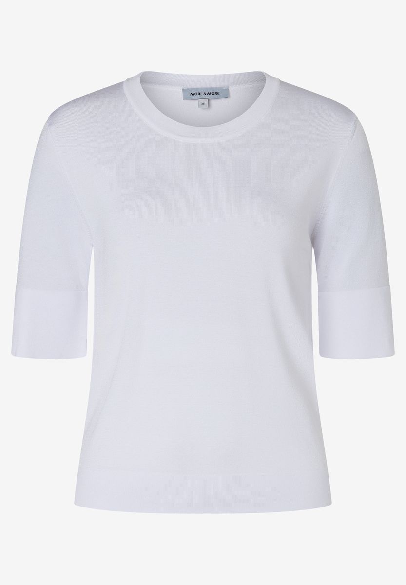 Kurzärmeliger Feinstrick-Pullover
