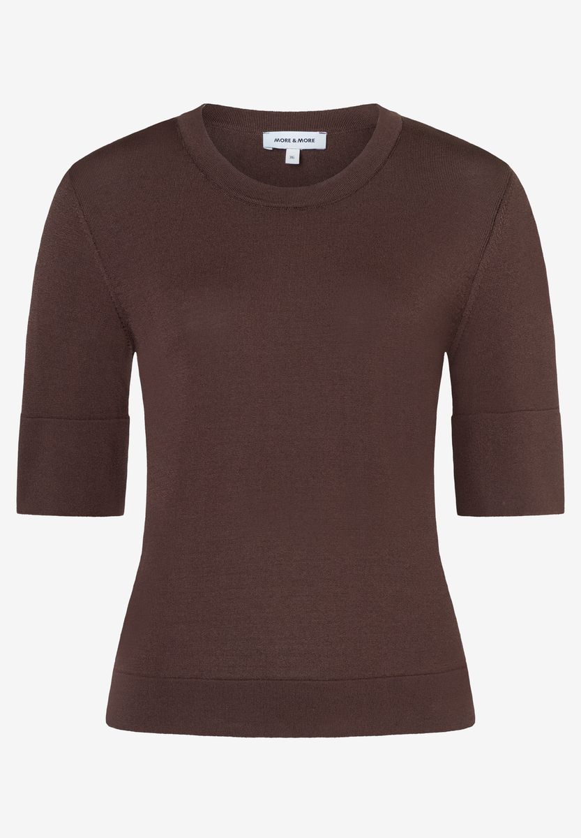 Eleganter Kurzarm Feinstrick-Pullover