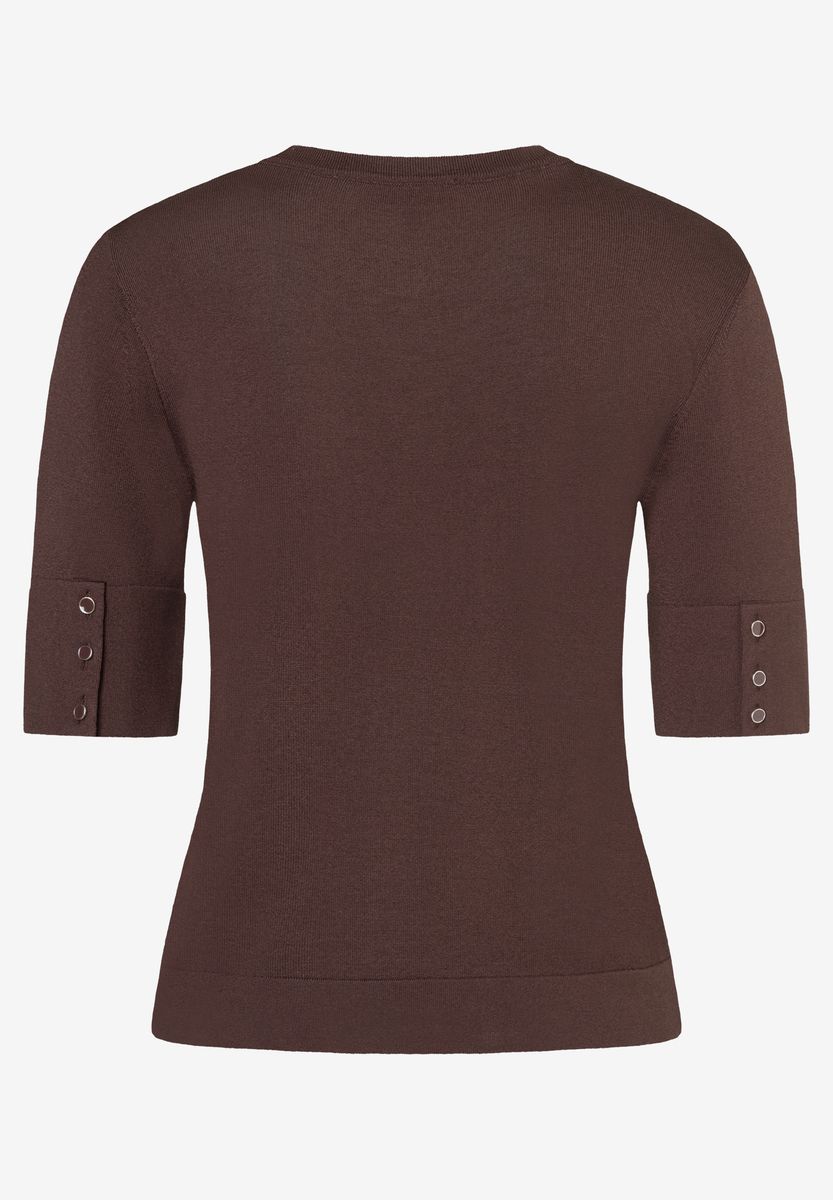 Eleganter Kurzarm Feinstrick-Pullover