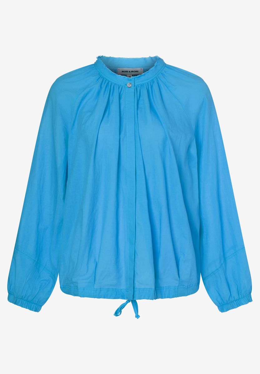 Bluse mit Raffhals und Tunnelzug