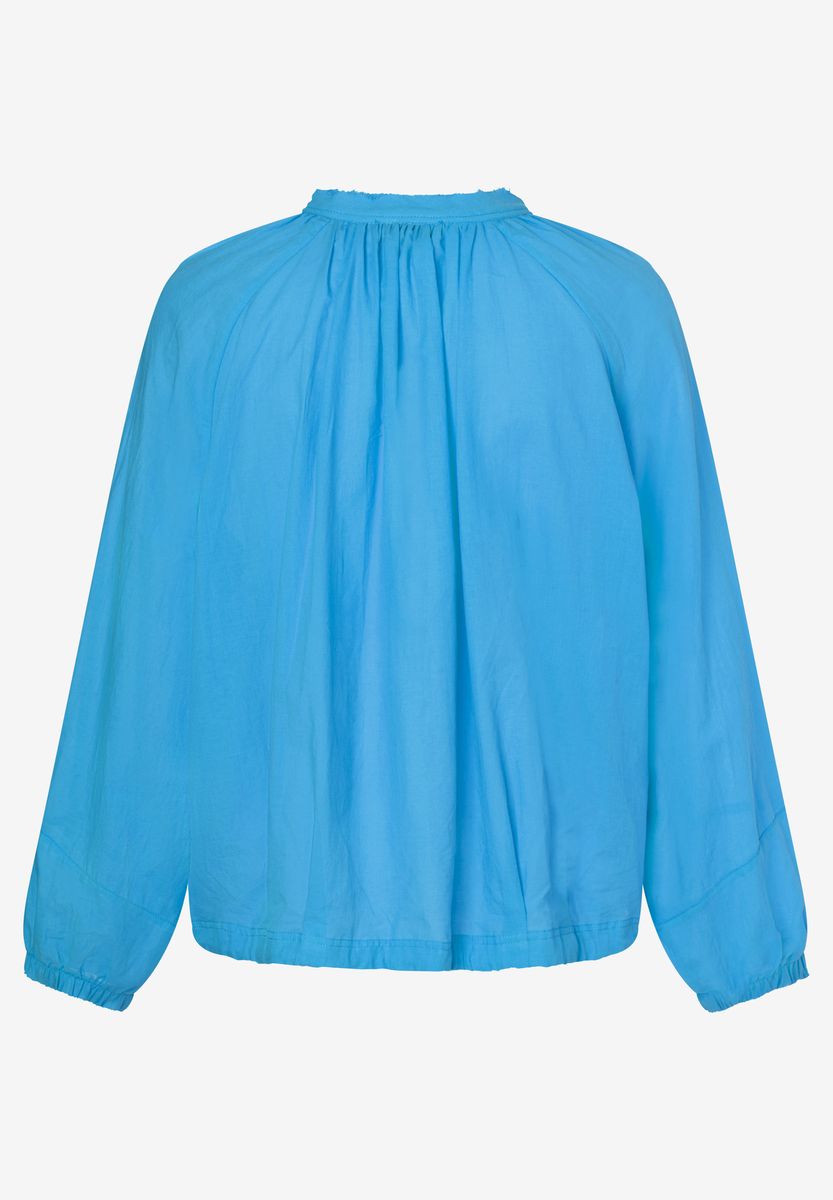 Bluse mit Raffhals und Tunnelzug