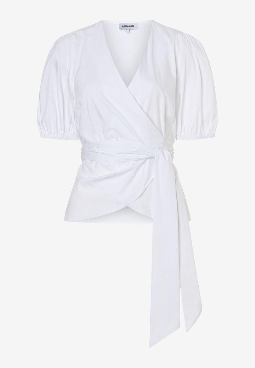 Elegante Wickelbluse mit Puffärmeln