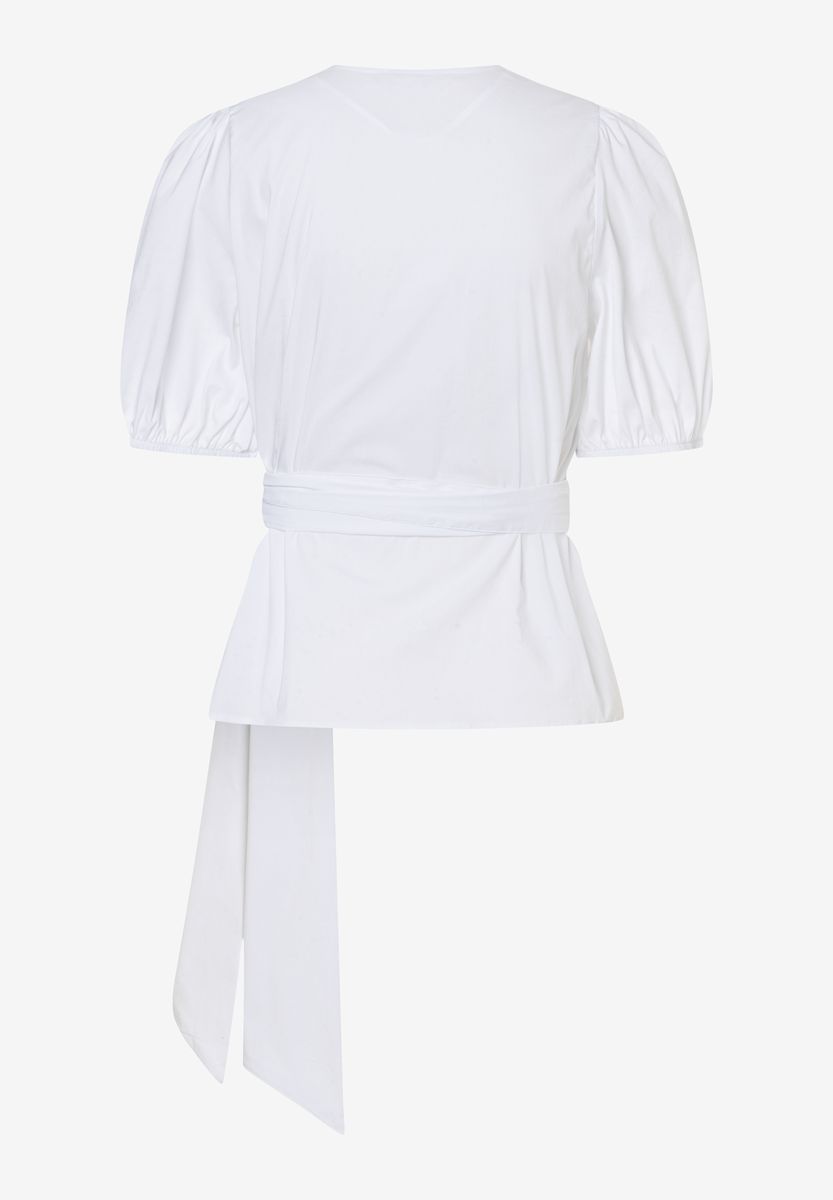 Elegante Wickelbluse mit Puffärmeln