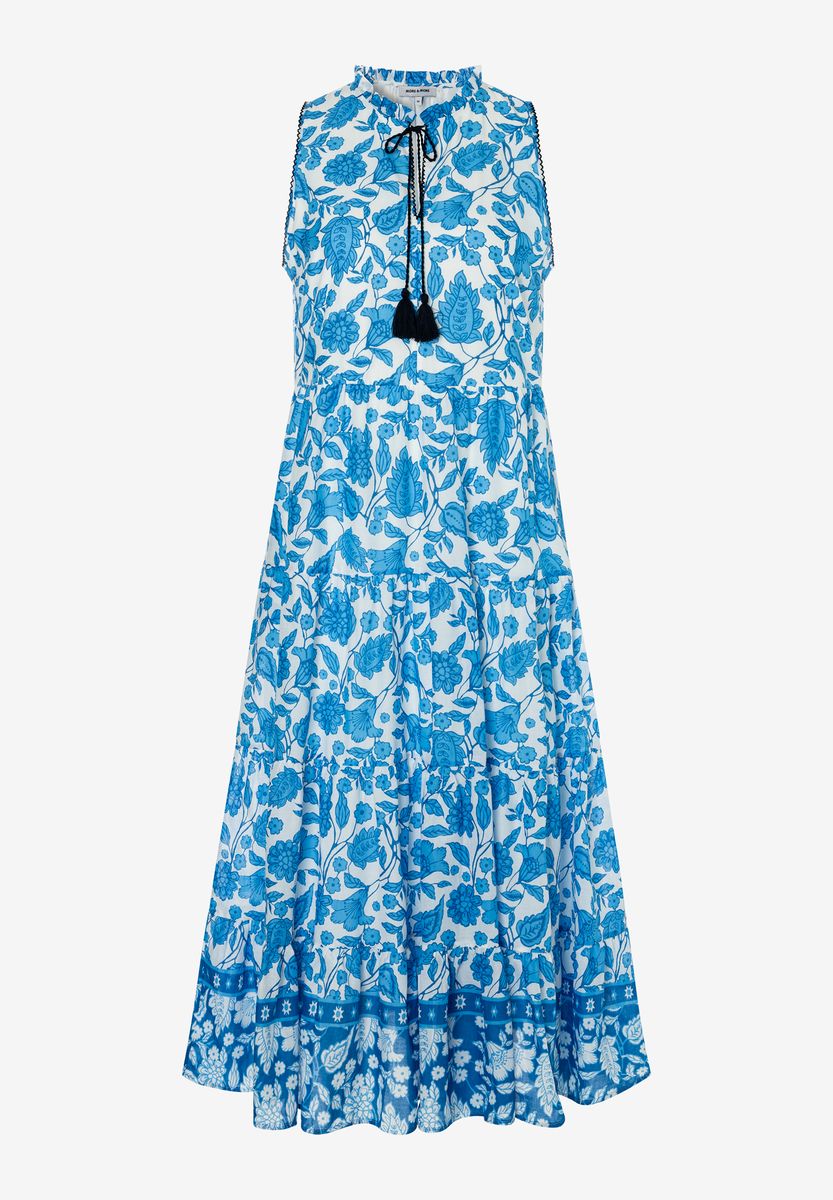 Gestuftes Maxikleid mit Blumenprint