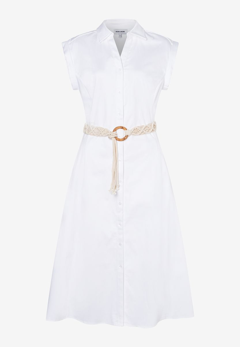 Ärmelloses Hemdblusenkleid mit Gürtel