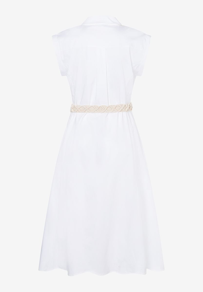 Ärmelloses Hemdblusenkleid mit Gürtel