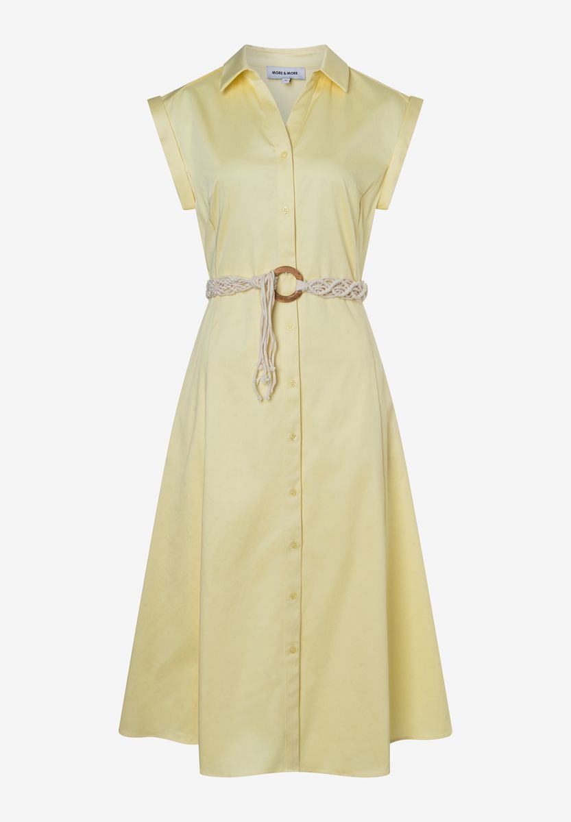 Midi-Hemdblusenkleid aus Baumwolle mit Gürtel