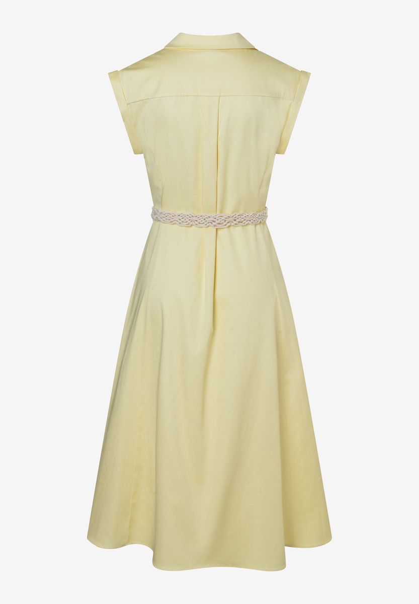 Midi-Hemdblusenkleid aus Baumwolle mit Gürtel